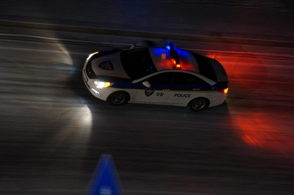 republic of korea, police car, police, night, duty, road, serena, police car, police car, police car, police car, police car, police, police