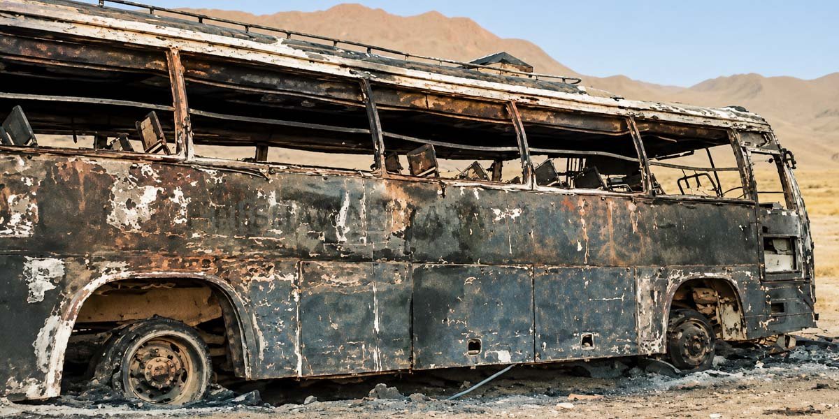 Mastung: BLA Terrorists Set Passengers Bus on Fire After Failed Extortion Attempt, Kill Five Civilians
