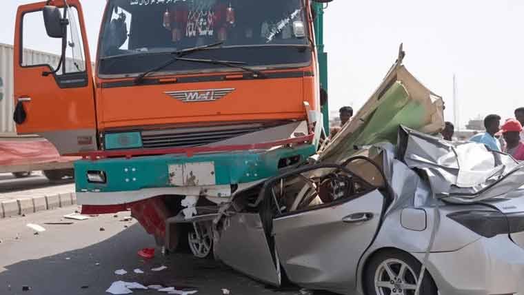 Tragic National Highway Crash in Nawab Shah: Six Family Members Dead